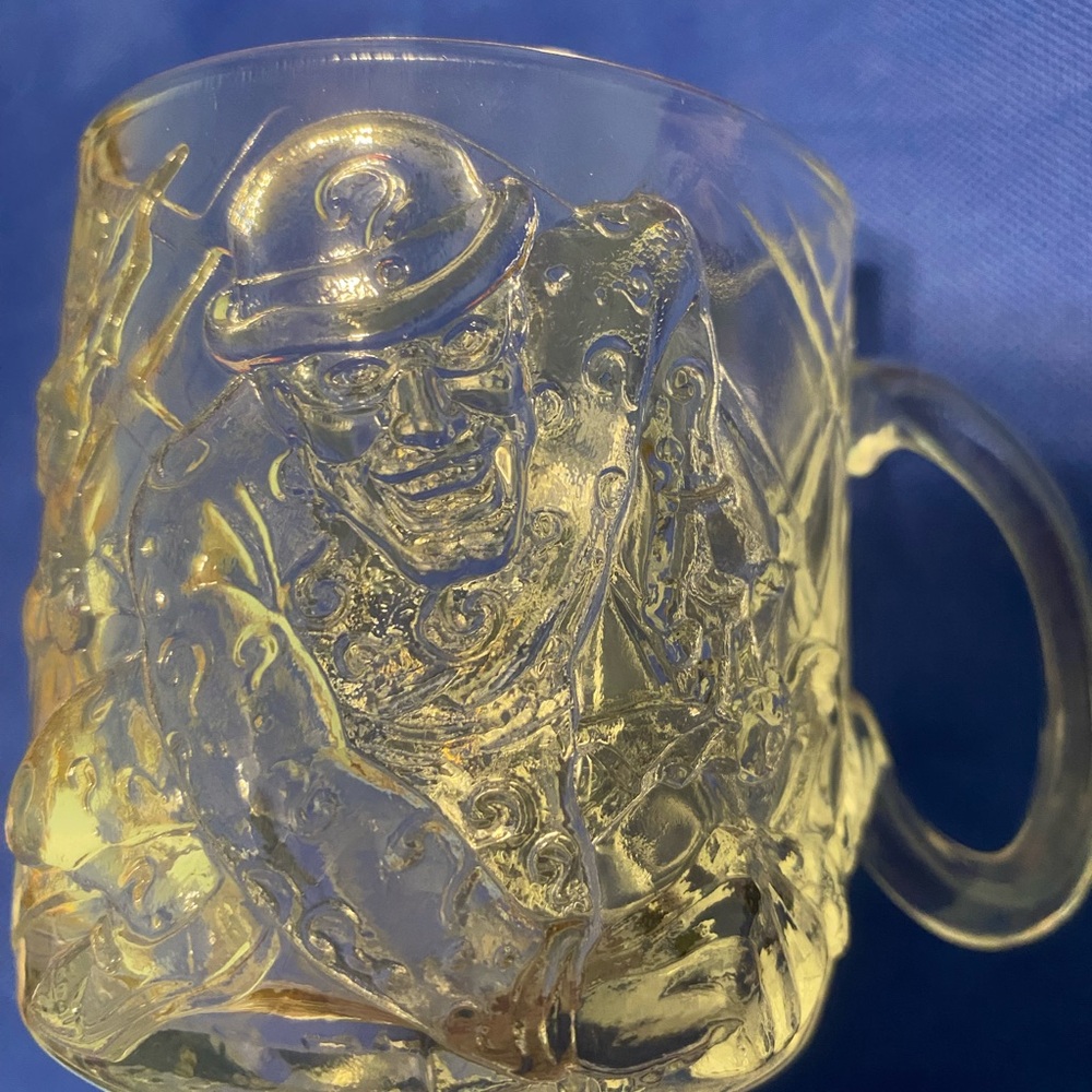 Clear Glass Mug with Embossed Design